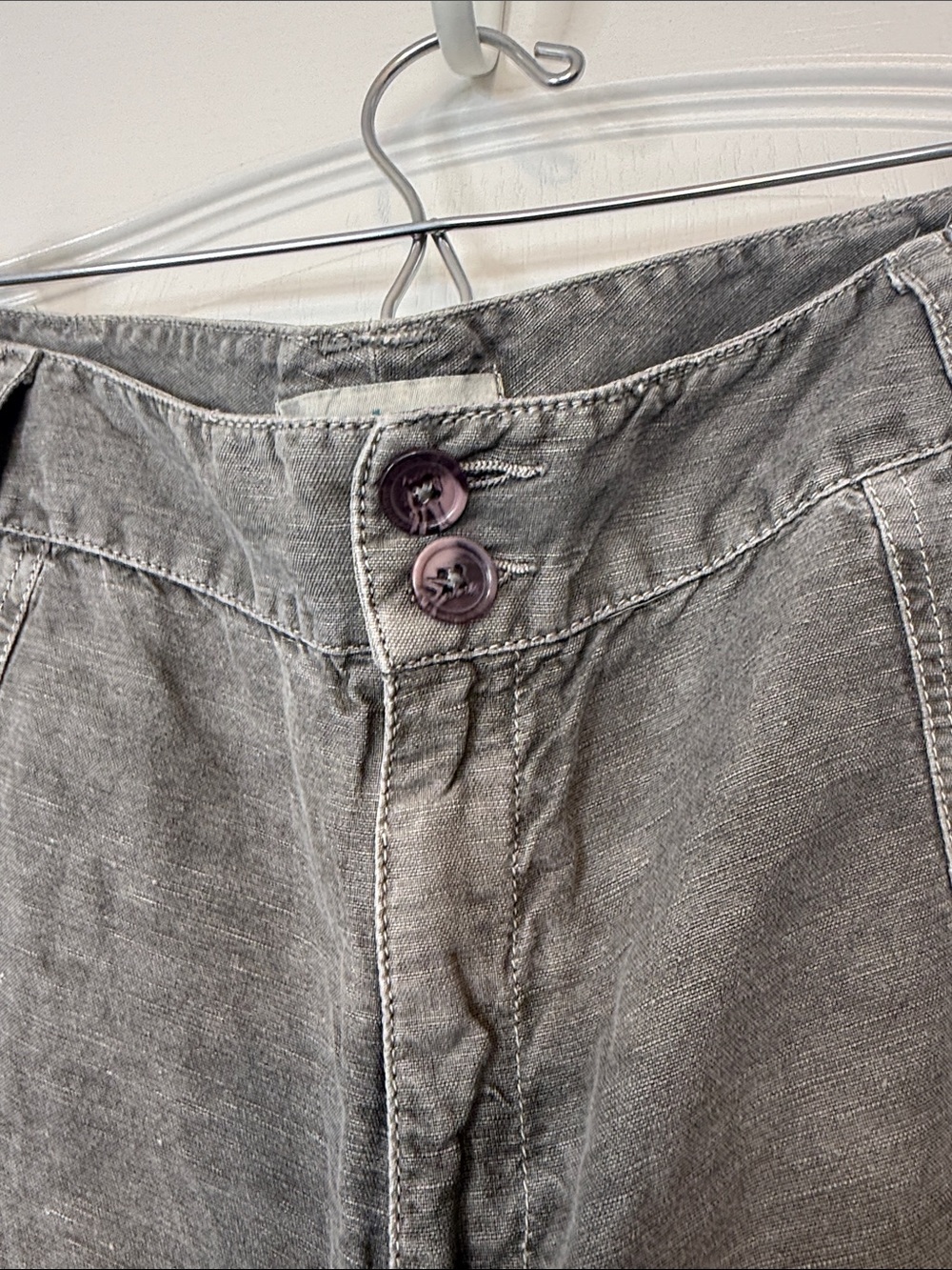 Sundance Linen / Cotton Blend Utility Shorts Gray Size 16 - Picture 5 of 13